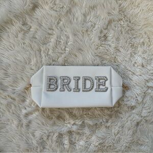 Chic White Bride Cosmetic Bag